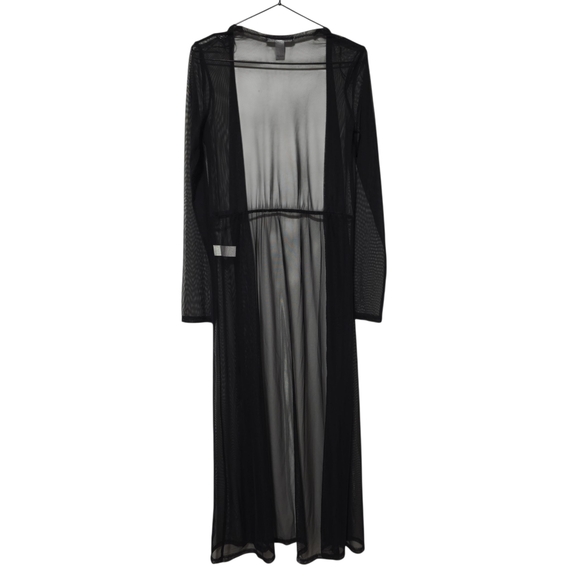 Streetwear Society Elegant Black Long Sheer Robe - Picture 3 of 4